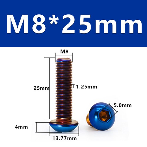 M4 M5 M6 M8 304 Stainless Steel Button Head Socket Cap Bolts Motorcycle Screws - Picture 61 of 68