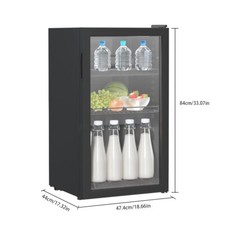 Fridge Refrigerator Wine Storage Fridge Mini Beverage Cooler Clear Glass Door UK