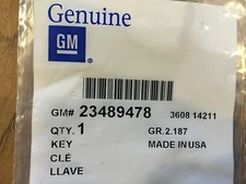 Chevrolet. Ignition Key Blank GM P/N 23489478 - KEY - General Motors