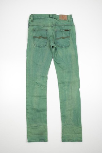 39020 Nudie Jeans Thin Finn Org. Icon Green Green Men Jeans size 30/34 - Picture 4 of 7