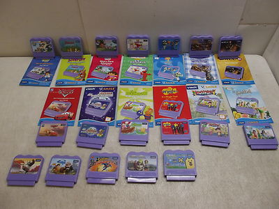 LOT OF 18 VTECH GAME CARTRIDGES WITH 13 MANUALS