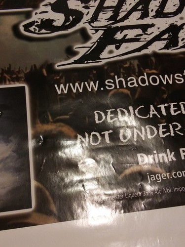 Autographed shadows fall 24 x 18 signed jagermeister Poster - Picture 3 of 10