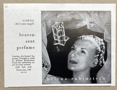 1947 Helena Rubenstein Print Ad Heaven Sent Perfume Angel