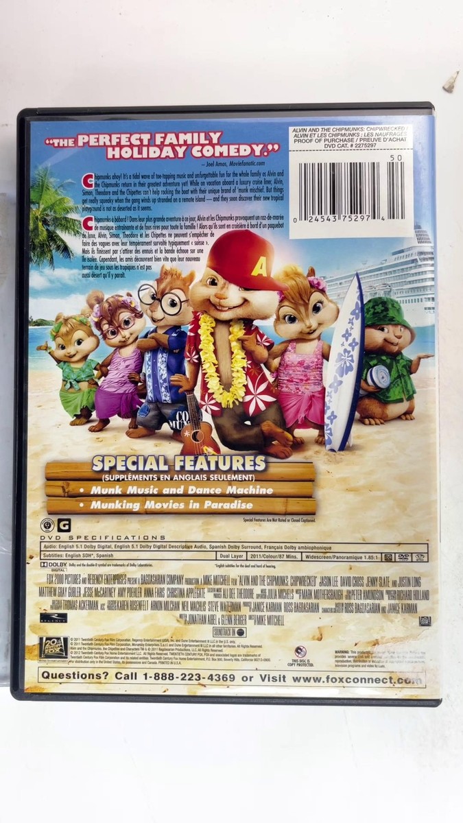 Alvin and the Chipmunks: Chipwrecked (DVD, 2012, Canadian