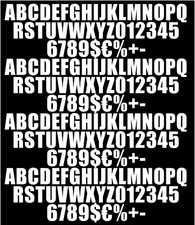 Kit 164 x lettere e numeri adesivi sticker vinile bianco cm 2,5 cad