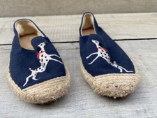 Girls Joules Junior Shelbury Embroidered Espadrilles Navy Blue Canvas Size 11 29