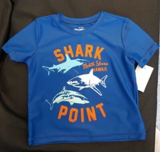 Oshkosh Baby Boys Shark Point Rash Guard Swim Shirt. Blue. Sz 24 Mo. NWT. B35