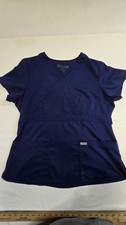 Greys Anatomy WOMENS Navy Scrub Top SZ Large