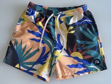 QUICKSILVER Men  s Medium Linerless Floral Swim Shorts Swim Trunks 6  