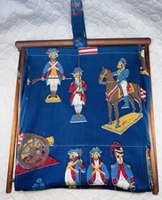 Vintage Ruth Paige Folda Basket By Colonial USA Knitting Sewing Magazine Soldier