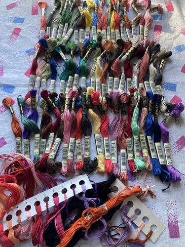 Lot of 60 Assorted Color DMC Floss Plus Bonus - Picture 2 of 11