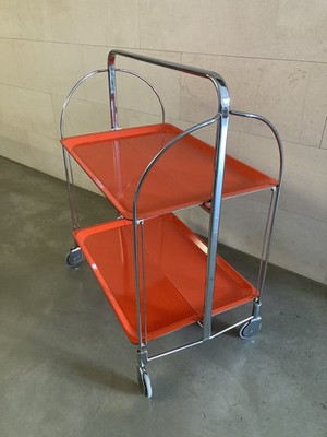 Bremshey DINETT, Servierwagen Beistellwagen Teewagen, klappbar, Orange
