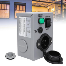 15 Amp Generator Transfer Switch, NEMA 5-15P Pre-Drilling Power Inlet Box with C