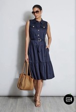 ELIE TAHARI cotton utility dress