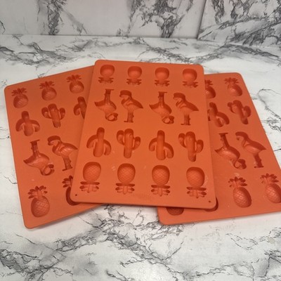 Silicone Molds For Wax Melts Lot of 3 Cactus and Flamingo Shapes USED