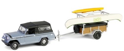 JEEP Jeepster Commando SC1 + Boat Trailer - 1968 - grey - Greenlight 1:64