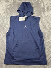 NWT Nike Air Jordan Jumpman Dri-Fit Sleeveless Hoodie Sweatshirt Men Medium Blue
