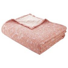 100 Cotton Matelasse Quilt King Reversible Terracotta Floral