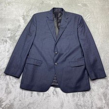 Lauren Ralph Lauren Mens Navy Blue Glen Plaid Wool 2-Button Blazer Jacket Sz 42