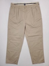 Vintage Polo Ralph Lauren Pants Mens 38x30 Khaki Pleated Relaxed Straight Chino