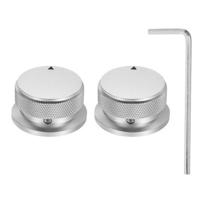 2 Pcs Aluminium Knobs with Arrow Indicator, 1/4'' (6mm), 13/16'' Silver