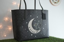City Tote in Signature Canvas w/ Halloween Cat Moon No US tariffs