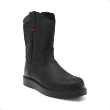 Rooper Men's Black Leather Steel Toe Boots