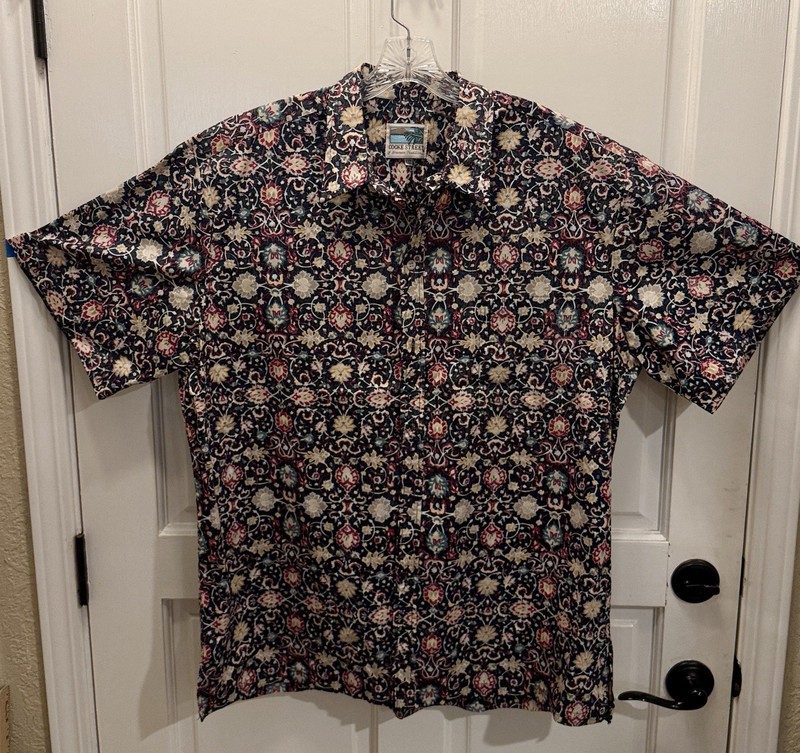 Cooke Street Hawaiian Shirt ~ Mens 2XL Button Up Floral Palm Honolulu Hawaii XXL