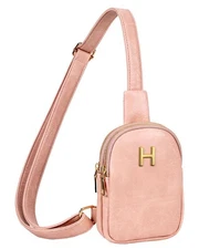 Initial Crossbody Sling Bag, Leather Waterproof Mini Shoulder Purse Gift