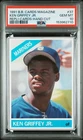 153962710 Ken Griffey Jr 1991 Baseball Card Magazine #37 Repli-Cards PSA 10