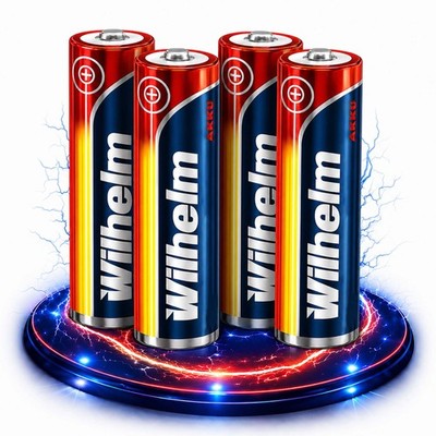 4 x Lithium Ionen Akku Wilhelm 3,7 V 800 mAh Typ 14500 Li Ion AA