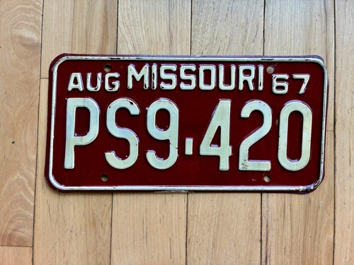 1967 Missouri License Plate – Gloss Finish (Clear Coat) - PS9 420