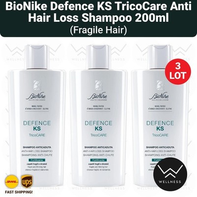 BioNike Defence KS TricoCare Anti Hair Loss Shampoo 200ml Fragile Hair - 3 LOT