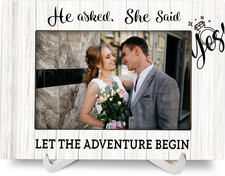 Wedding Engagement Gifts 8x6 Picture Frames, Engagement Gifts for Couples Woo...