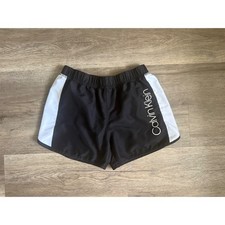 Calvin Klein Performance Kids Black White Logo Athletic Shorts Size L 12/14