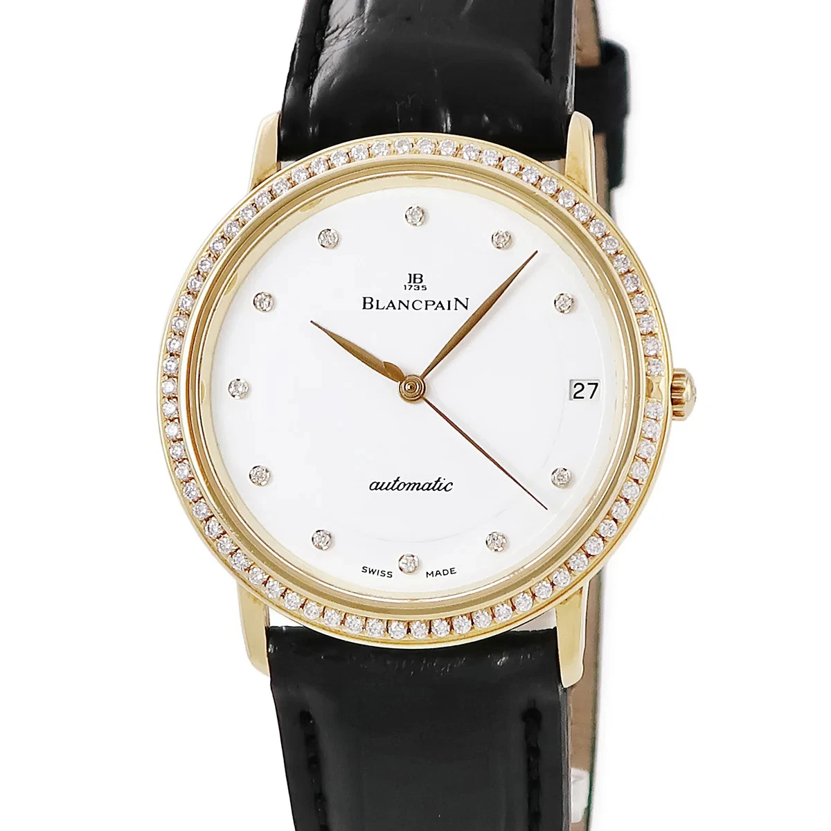 Blancpain — Blancpain Villeret 0095 Diamond 34mm White Dial Automatic Wristwatch #HDW310
