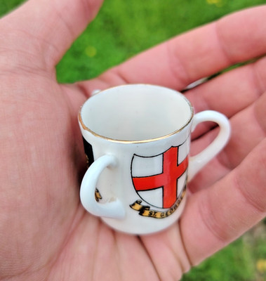 W H Goss Three Handled Loving Cup St George Okehampton Devon Crest China