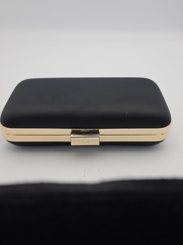 Giorgio Armani Parfums Black Gold Evening Clutch Purse Satin Lined