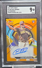 2023 Topps Finest Eguy Rosario Autograph Orange Refractor /25 Rookie SGC Mint 9