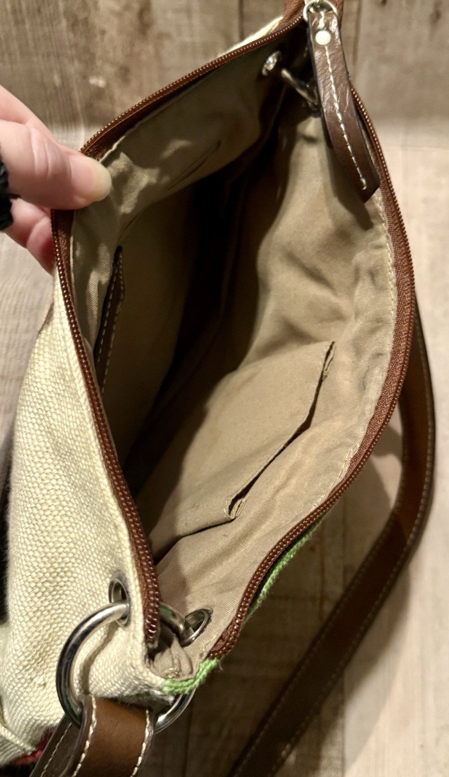 RELIC Canvas Patchwork Handbag Adjustable Leather… - image 8