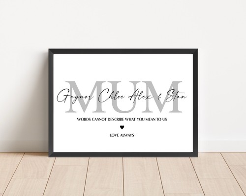 Mum Print Personalised Lounge Wall Art Hallway Print Gift PRINT ONLY Mothers Day - Picture 1 of 1