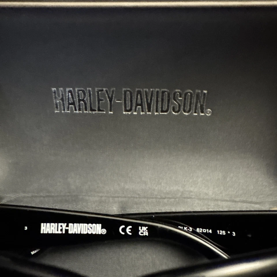 Harley Davidson HDX860 BLK-3 Black Glossy Plastic Sunglasses Frame 62-14-125 - Image 2 of 3