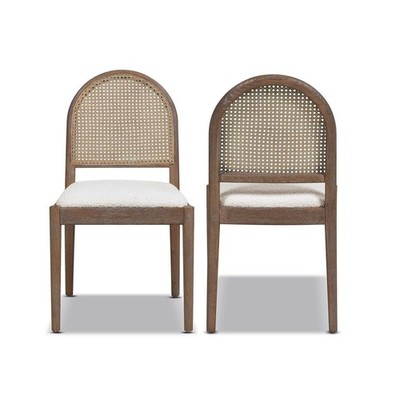 Jennifer Taylor Home Panama 18.5'' Cane Rattan unspecified, Ivory White Boucle