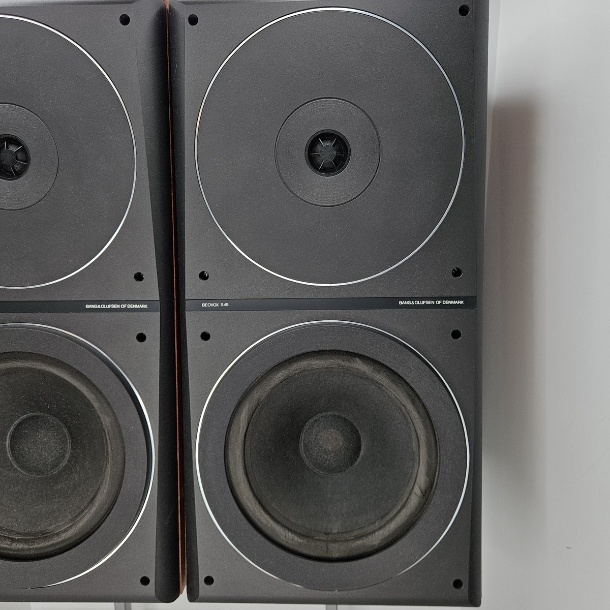 Vintage Bang & Olufsen Beovox S45 With Stands and Cables Made in