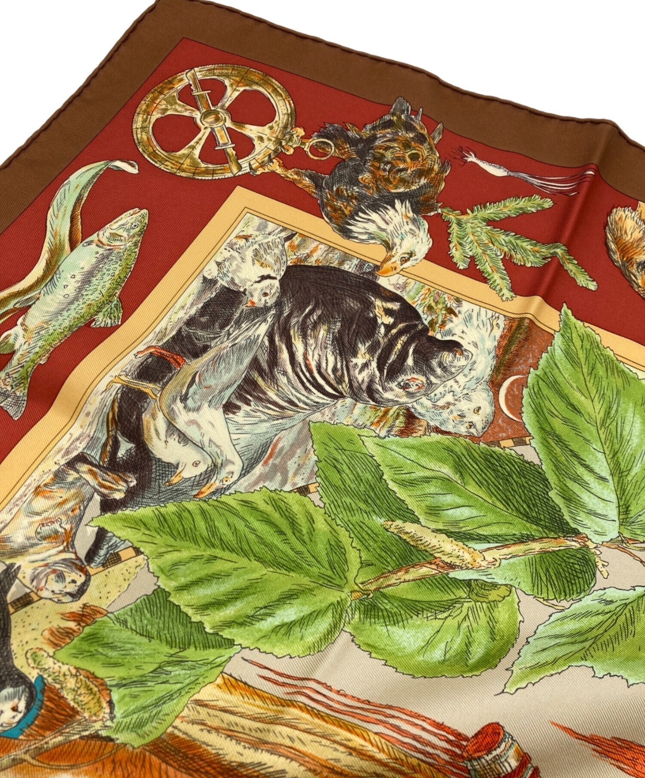 HERMES Carre 90 Scarf  LE CANADA Samuel de Champlain Silk 100percent Tags W/Box image 3