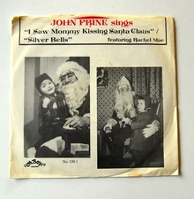 John Prine I Saw Mommy Kissing Santa Claus/Silver Bells 45 rpm Oh Boy Red Vinyl