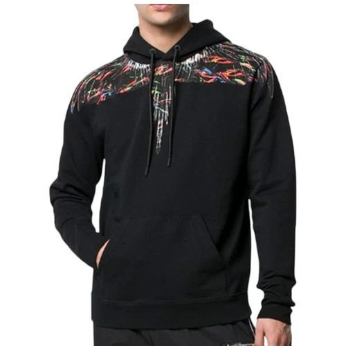 Felpa con cappuccio MARCELO BURLON Iconic Wings nera da uomo taglia XXL