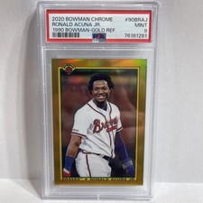 2020 Bowman Chrome Ronald Acuna Jr. 1990 Bowman Gold Refractor /50 PSA 9