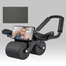 Automatic Rebound Ab Roller with Elbow Support, Dual-Wide Core Trainer