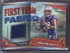 DRAKE MAYE ~ 2024 Topps Chrome Football First Year Fabrics Jersey #FYF-DM